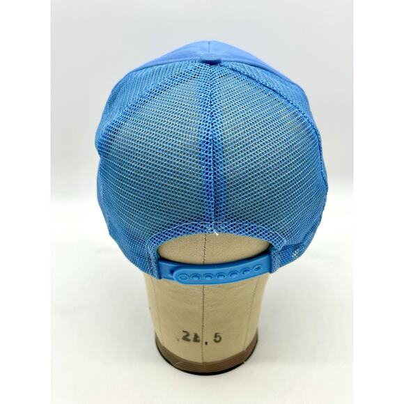 Vintage Virgin Islands Patch Mesh Back Hat Cap Blue Snapback W/ Rope - Picture 7 of 9